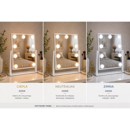 Standing makeup mirror LED HOLLYWOOD 29x36cm 3