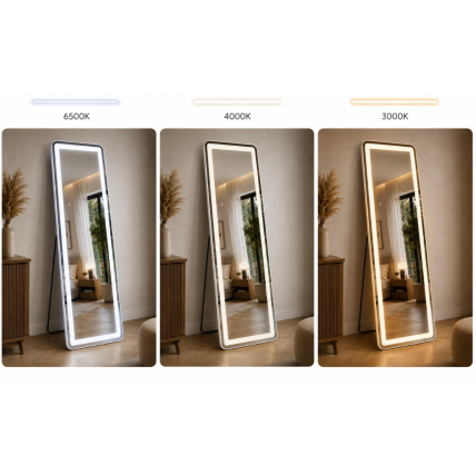 Pastatomas veidrodis grožio salonams su LED apšvietimu NEW YORK, 160x50 cm 3 Pastatomas veidrodis grožio salonams su LED apšvietimu NEW YORK, 160x50 cm 3
