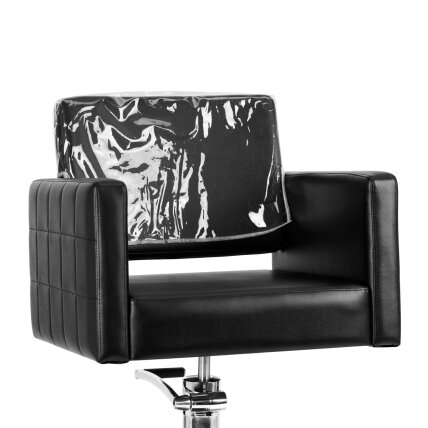 Transparent protection for the back of the barber chair against paint and dirt Transparent protection for the back of the barber chair against paint and dirt