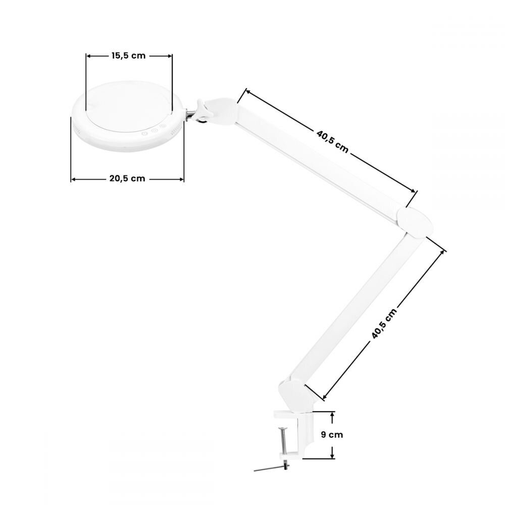Profesionali kosmetologinė lempa-lupa tvirtinama prie stalo su šviesios reguliavimu LED GLOW 8021 9 Profesionali kosmetologinė lempa-lupa tvirtinama prie stalo su šviesios reguliavimu LED GLOW 8021 9