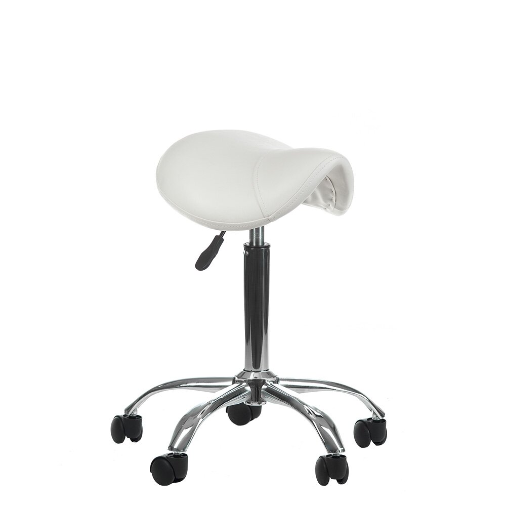 Professional master chair-saddle for beauticians BD-9909, white color Professional master chair-saddle for beauticians BD-9909, white color