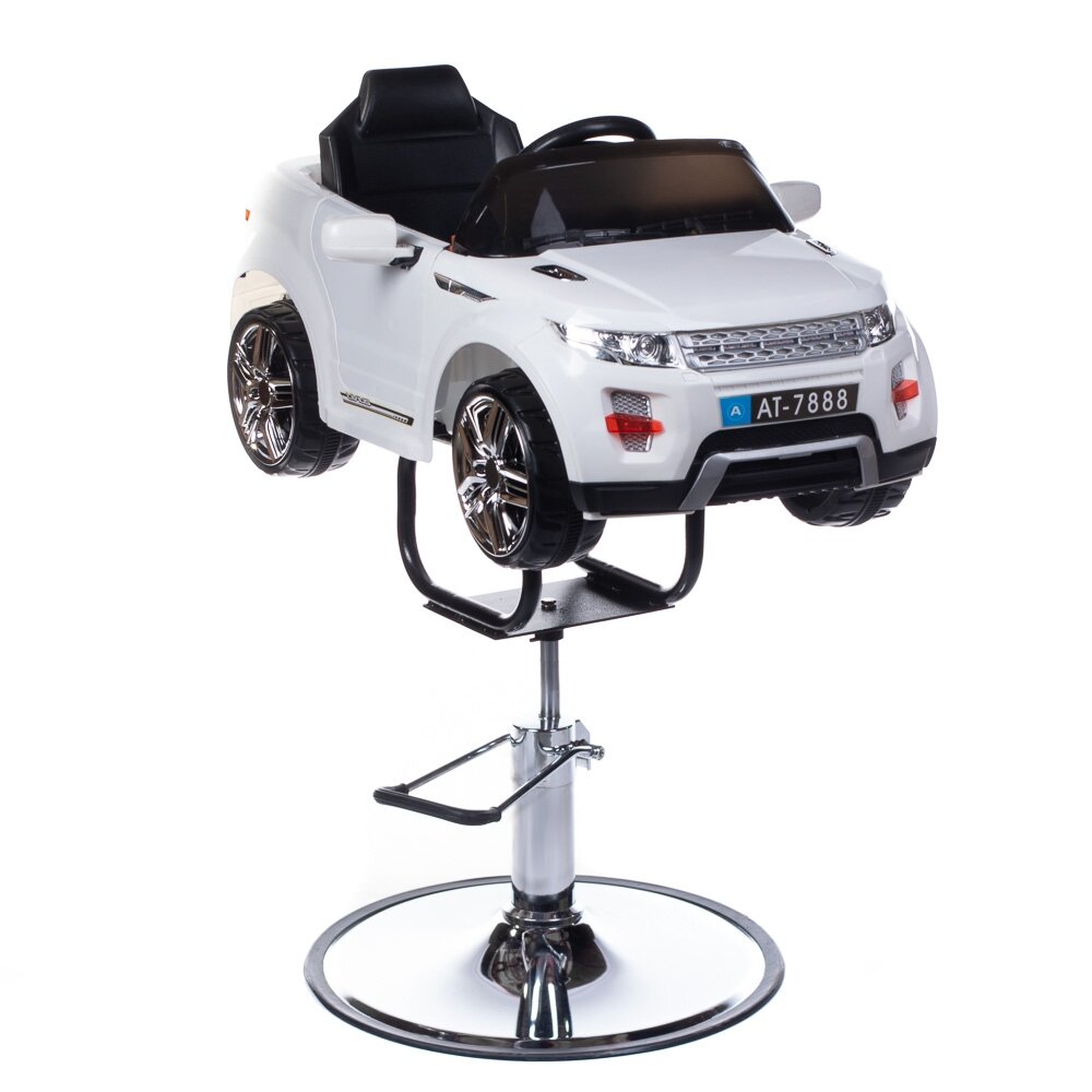 Professional children's chair for hairdressers Range Rover car, white color Professional children's chair for hairdressers Range Rover car, white color