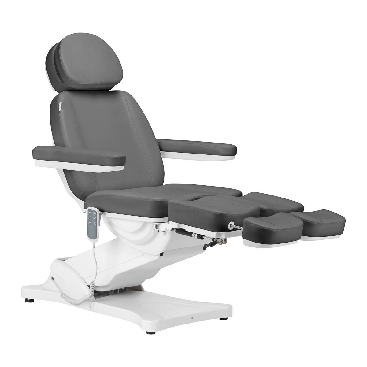 Profesionali elektrinė kosmetologinė kėdė - gultas pedikiūro procedūroms SILLON CLASSIC, 3 variklių, pilkos spalvos 2