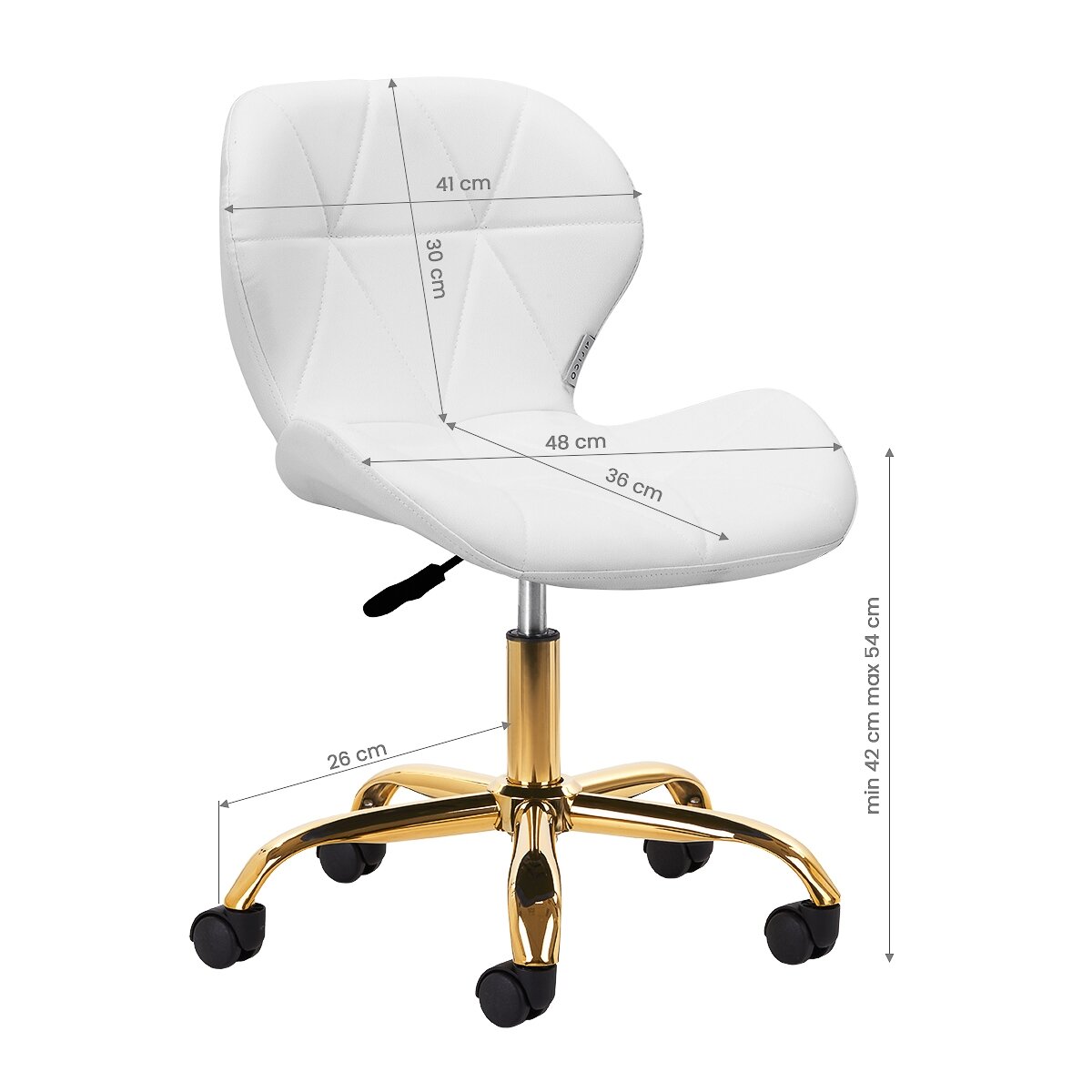 Professional beauty salon chair with wheels QS-06G, white color 6 Professional beauty salon chair with wheels QS-06G, white color 6