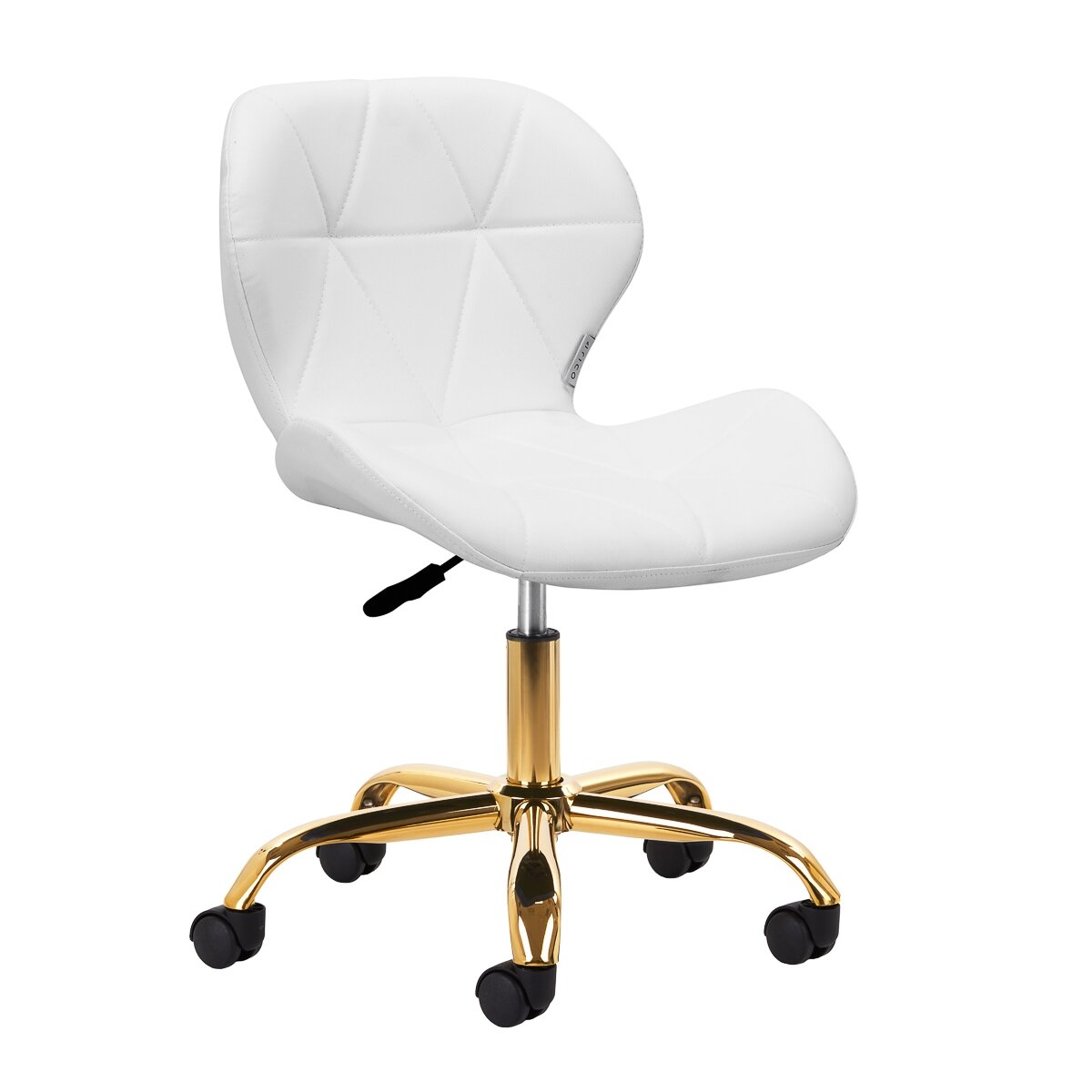 Professional beauty salon chair with wheels QS-06G, white color Professional beauty salon chair with wheels QS-06G, white color