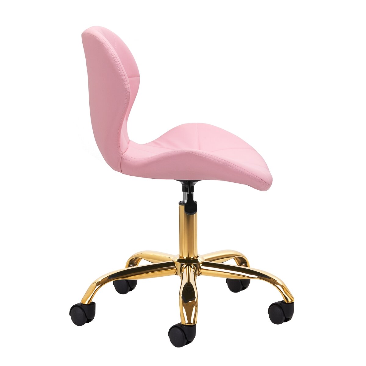 Professional beauty salon chair with wheels QS-06G, pink color 2 Professional beauty salon chair with wheels QS-06G, pink color 2