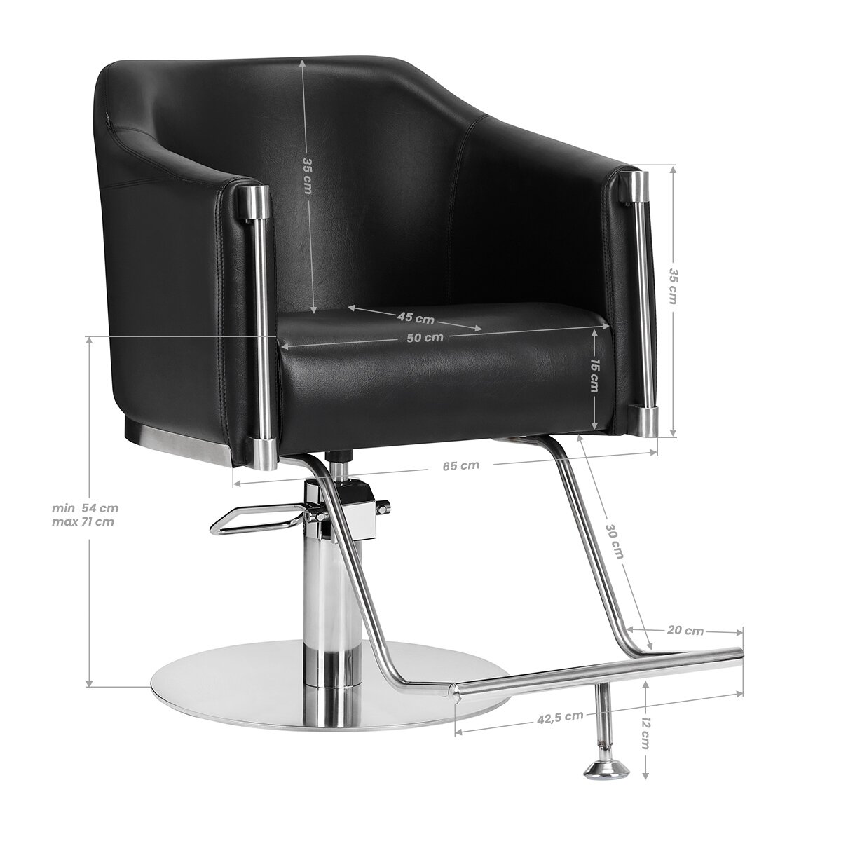 Professional hairdressing chair GABBIANO BURGOS, black color 7 Professional hairdressing chair GABBIANO BURGOS, black color 7