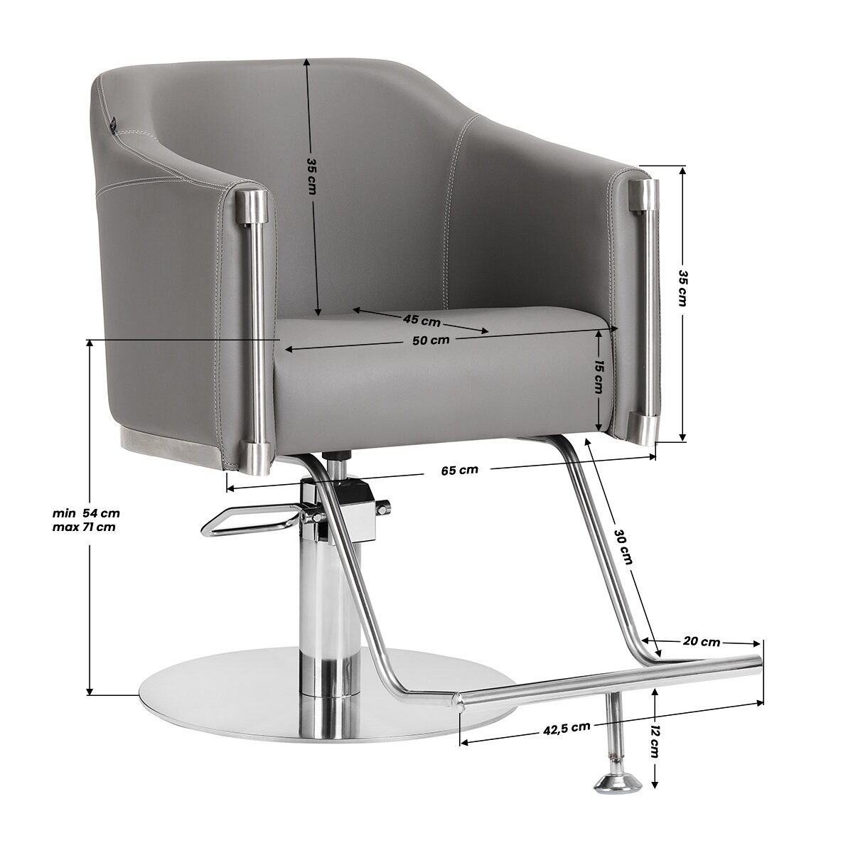 Professional hairdressing chair GABBIANO BURGOS, gray color 7 Professional hairdressing chair GABBIANO BURGOS, gray color 7