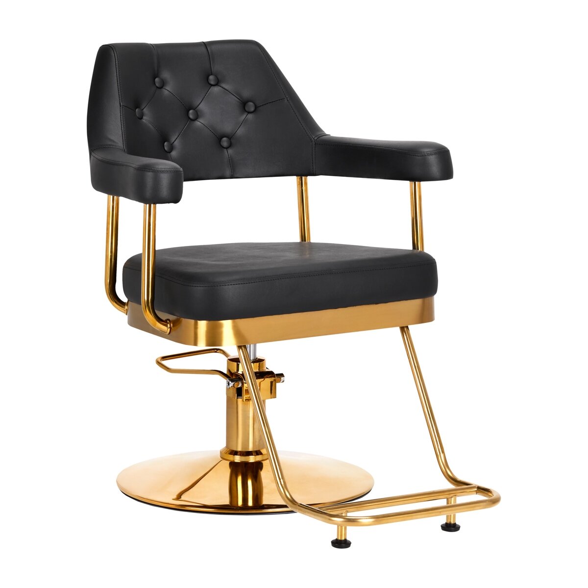 Professional hairdressing chair GABBIANO GRANDA, black with gold details Professional hairdressing chair GABBIANO GRANDA, black with gold details