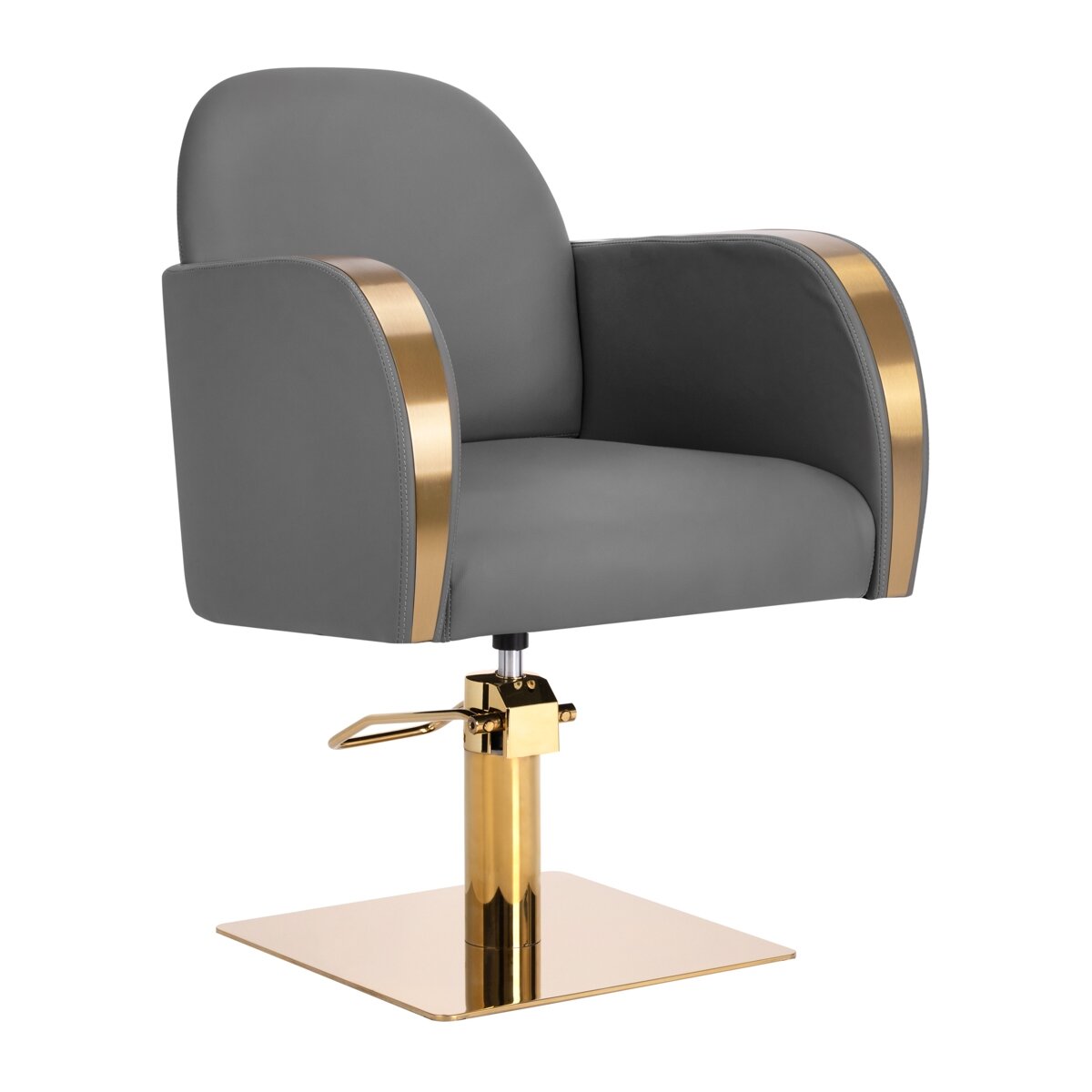 Professional hairdressing chair GABBIANO MALAGA, gray with gold details Professional hairdressing chair GABBIANO MALAGA, gray with gold details