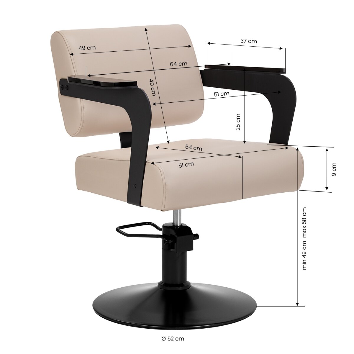 Profesionali kirpyklos kėdė HAIR SYSTEM, smėlio spalvos 8 Profesionali kirpyklos kėdė HAIR SYSTEM, smėlio spalvos 8