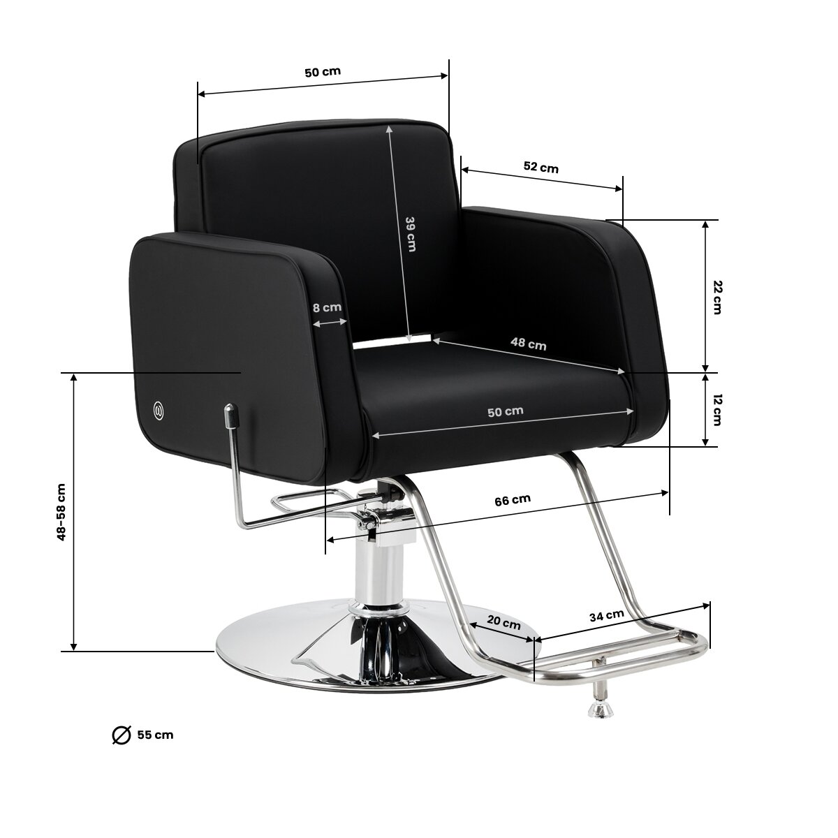 Profesionali kirpyklos kėdė OMEGA ANDROMEDA, juodos spalvos 10