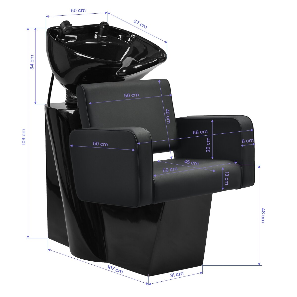 Professional hairdressing sink GABBIANO BILBAO, black 9 Professional hairdressing sink GABBIANO BILBAO, black 9