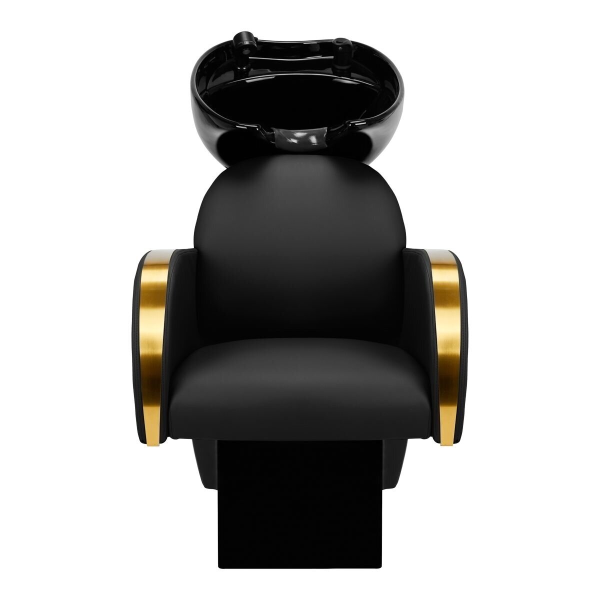 Professional hairdressing sink GABBIANO MALAGA, black with golden armrests 1 Professional hairdressing sink GABBIANO MALAGA, black with golden armrests 1