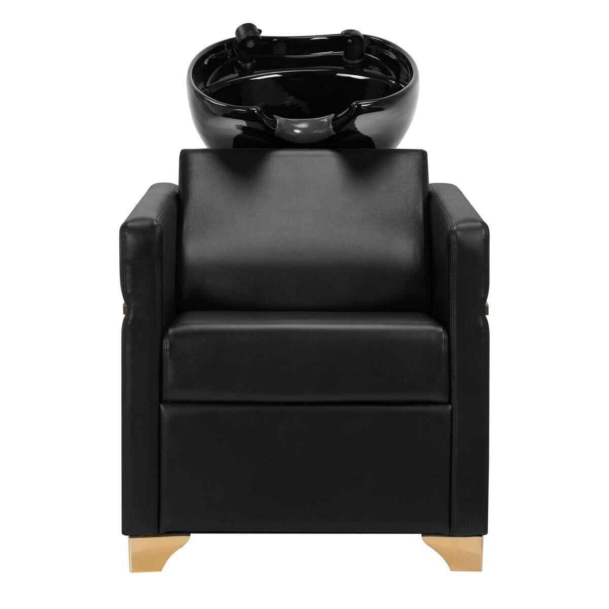 Professional hairdressing sink GABBIANO TOLEDO, black with gold details 2