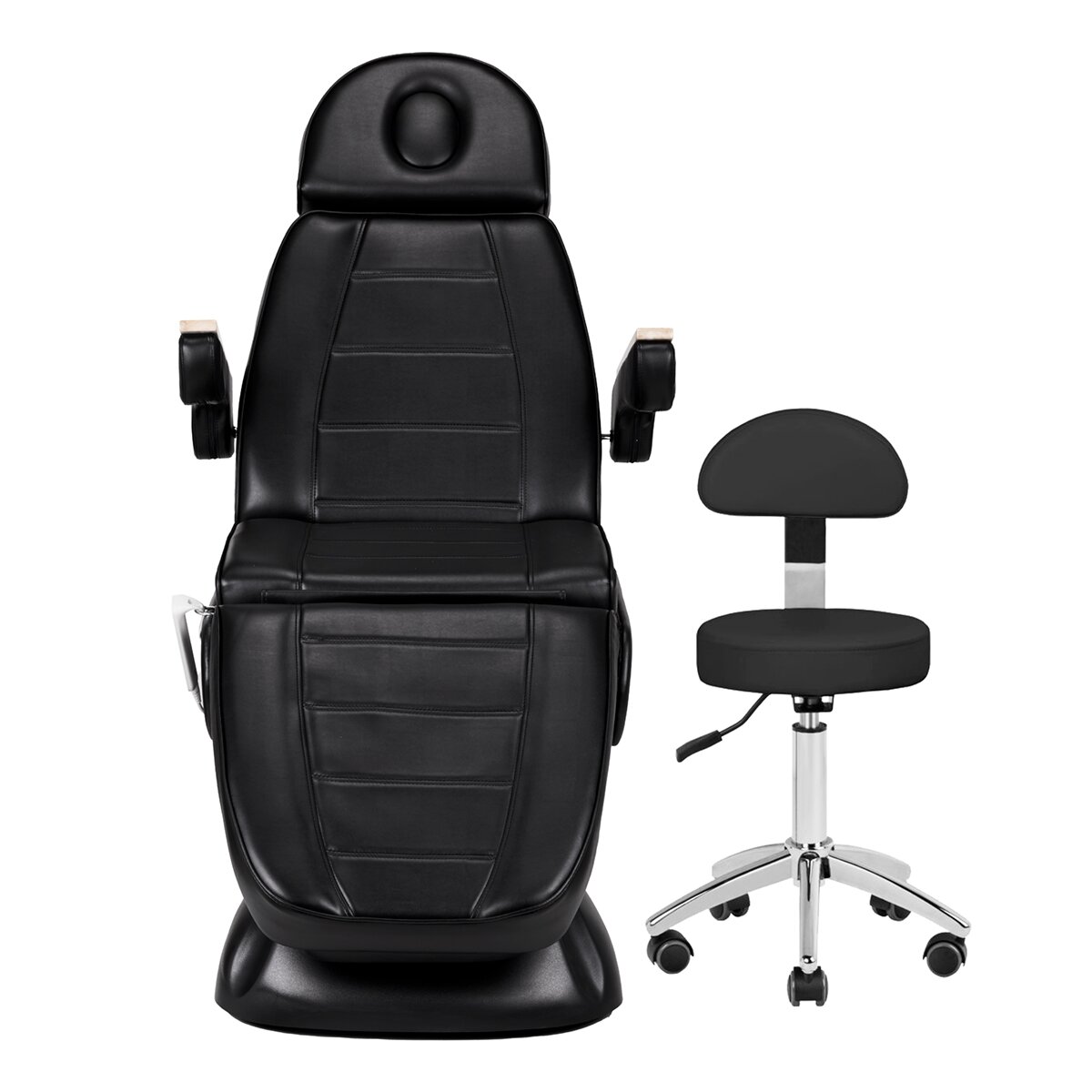 Profesionali kosmetolgonė lova grožio salonams SILLON LUX 273B + meistro kėdutė №304 juodos spalvos 7 Profesionali kosmetolgonė lova grožio salonams SILLON LUX 273B + meistro kėdutė №304 juodos spalvos 7