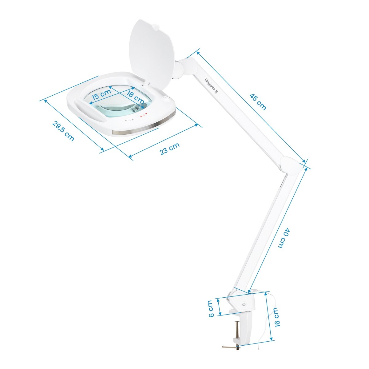 Professional cosmetic LED lamp - magnifier ELEGANTE 6030, surface-mounted, white 7