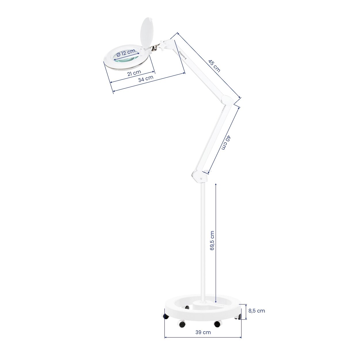Professional cosmetic LED lamp - magnifier ELEGANTE 6031, white 9 Professional cosmetic LED lamp - magnifier ELEGANTE 6031, white 9
