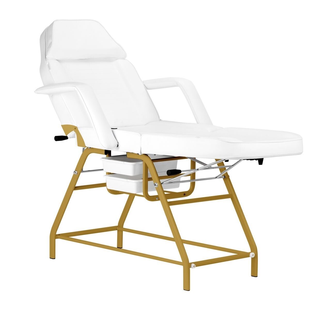 Professional cosmetology bed-chair for beauty procedures 557G, white-gold color 2 Professional cosmetology bed-chair for beauty procedures 557G, white-gold color 2
