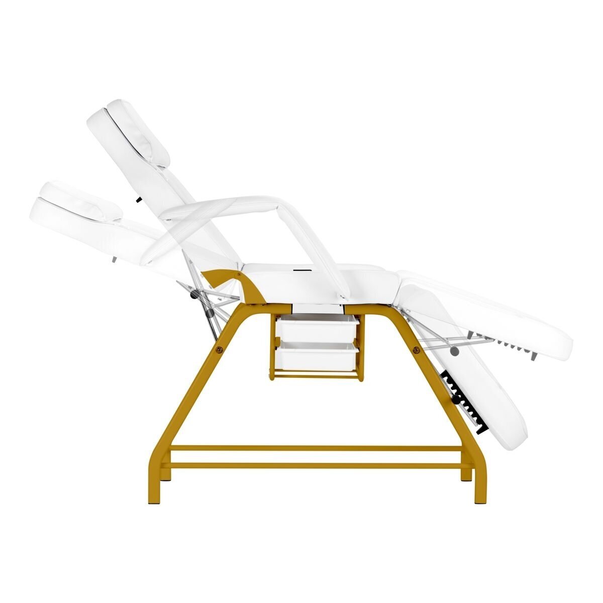 Professional cosmetology bed-chair for beauty procedures 557G, white-gold color 5 Professional cosmetology bed-chair for beauty procedures 557G, white-gold color 5