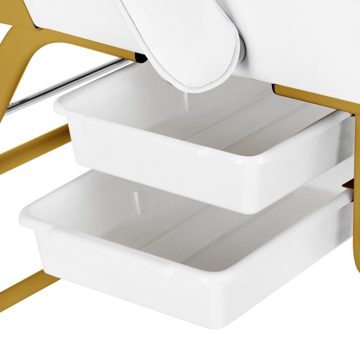 Professional cosmetology bed-chair for beauty procedures 557G, white-gold color 8 Professional cosmetology bed-chair for beauty procedures 557G, white-gold color 8