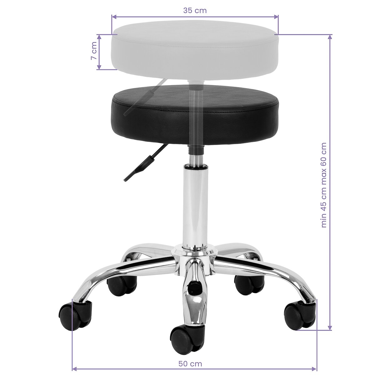 Professional master chair - saddle for beauticians AM-310 V, black 3 Professional master chair - saddle for beauticians AM-310 V, black 3