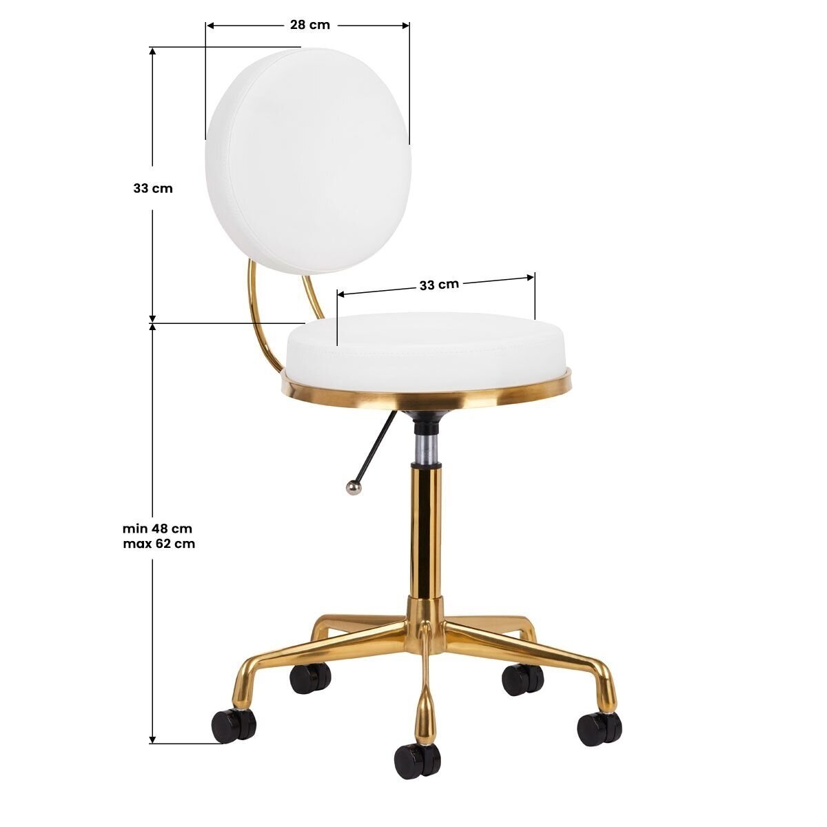 Professional master chair for beauticians H5, gold white color 5 Professional master chair for beauticians H5, gold white color 5
