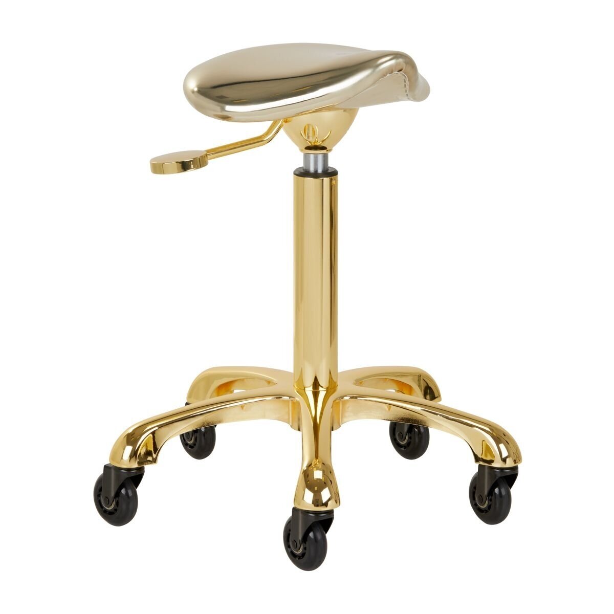 Profesionali meistro kėdutė kosmetologams bei grožio salonams FINE GOLD ROLL SPEED, auksinės spalvos Profesionali meistro kėdutė kosmetologams bei grožio salonams FINE GOLD ROLL SPEED, auksinės spalvos