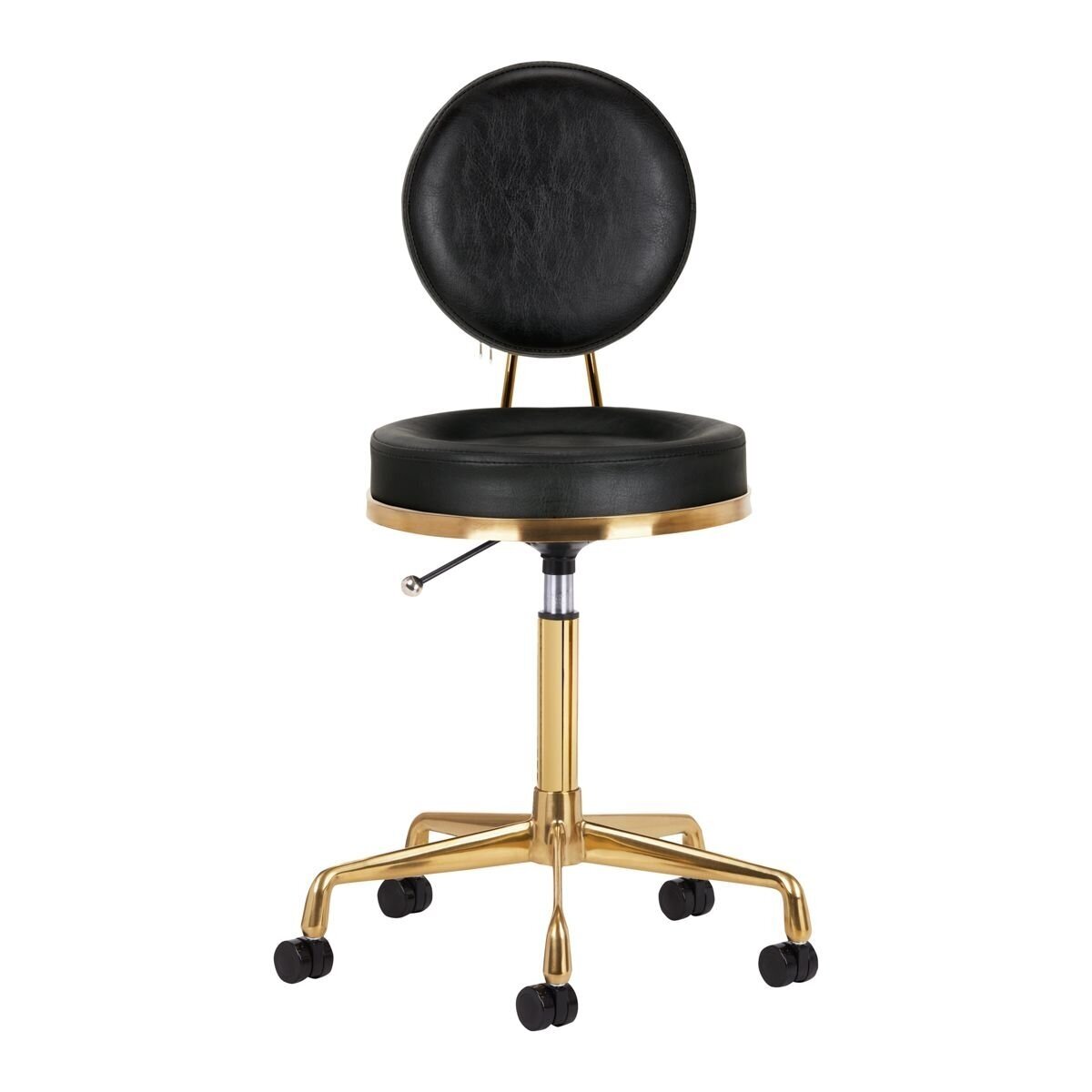 Professional master chair for beauticians and beauty salons H5, black seat with golden foot 3 Professional master chair for beauticians and beauty salons H5, black seat with golden foot 3
