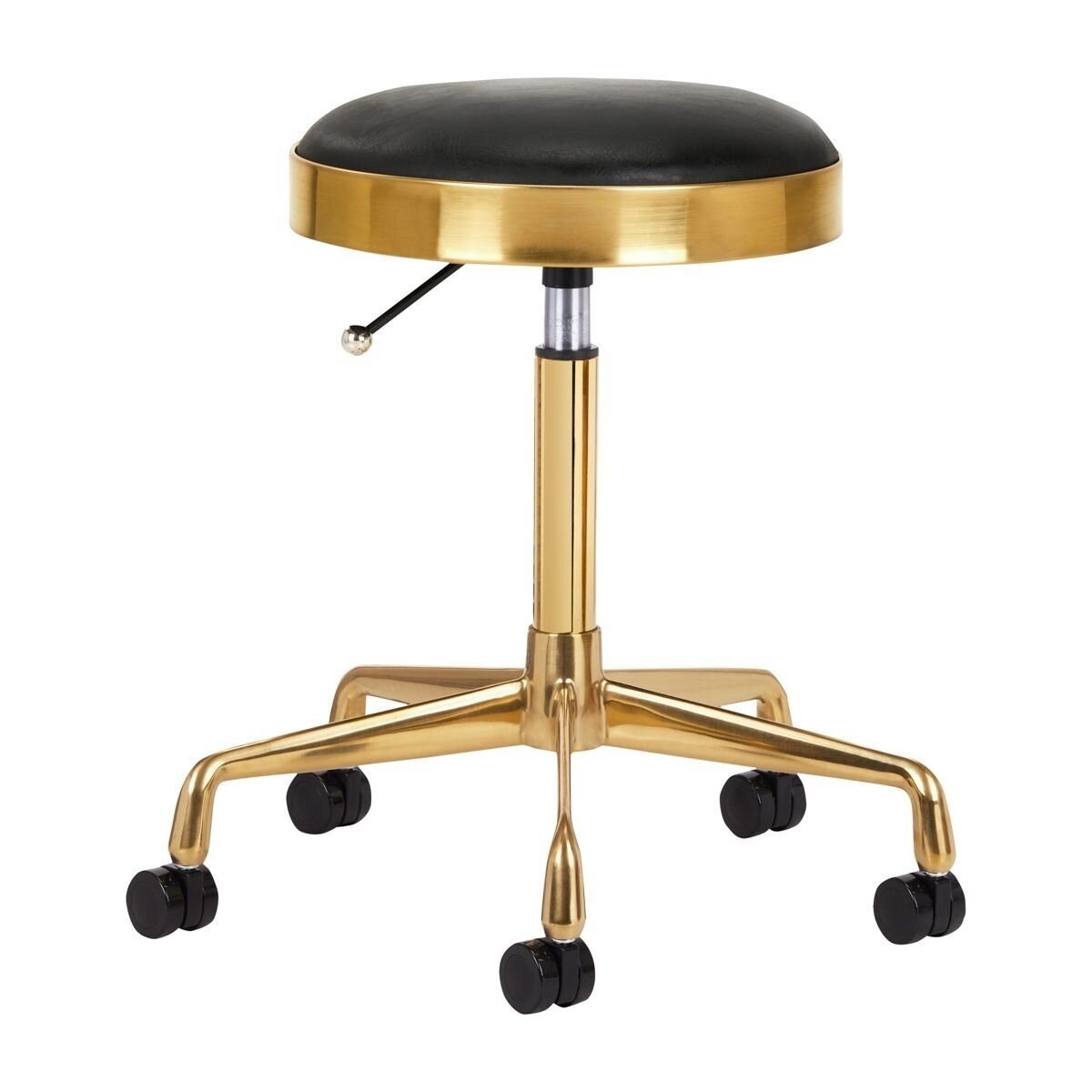 Professional master chair for beauticians and beauty salons H7, black seat with golden foot Professional master chair for beauticians and beauty salons H7, black seat with golden foot