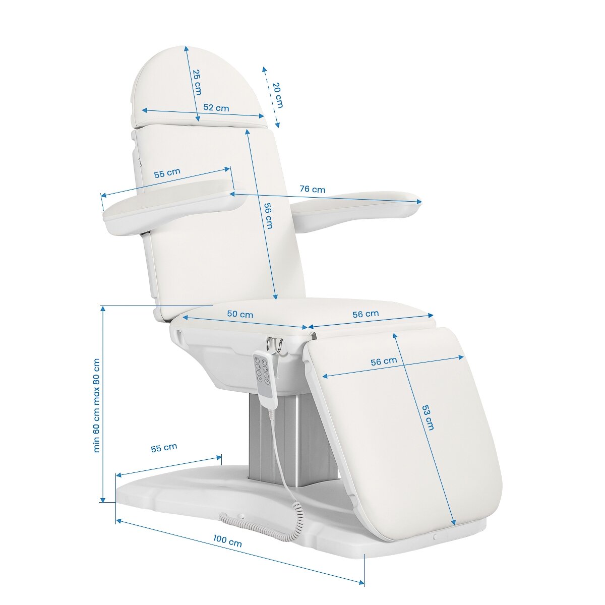 Professional electric cosmetology bed SILLON ECLIPSE (4 motors), white 12
