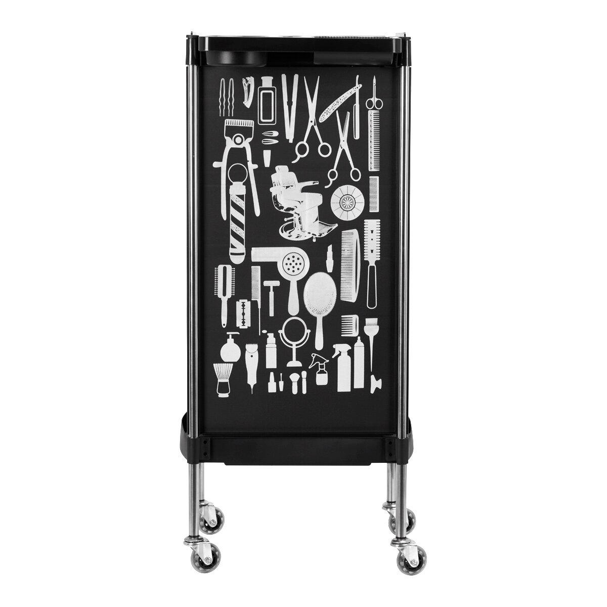 Professional hairdressers trolley GABBIANO X11-9 GRAPHICS, black color 3 Professional hairdressers trolley GABBIANO X11-9 GRAPHICS, black color 3
