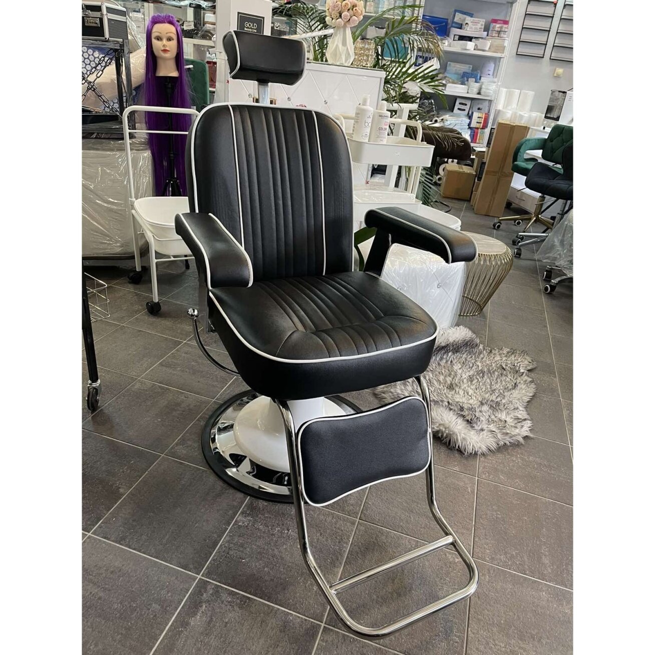 Professional barbers and beauty salons haircut chair GABBIANO AMADEO, black color 7