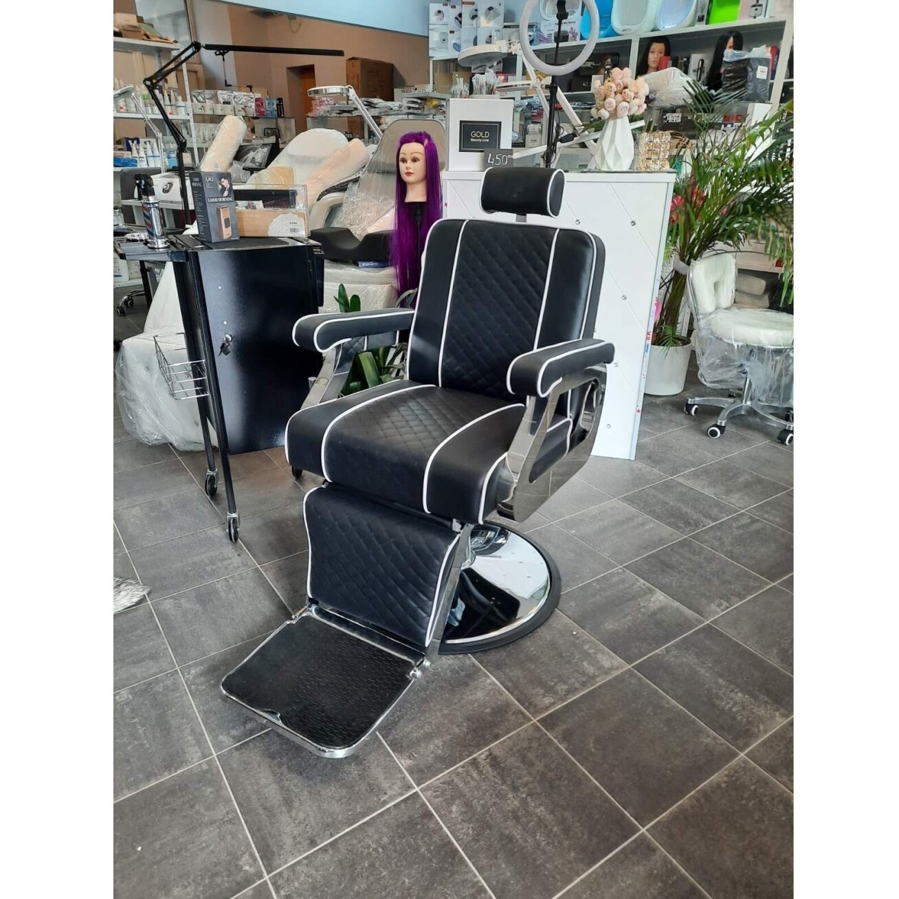 Professional barbers and beauty salons haircut chair GABBIANO PAULO, black color 11 Professional barbers and beauty salons haircut chair GABBIANO PAULO, black color 11
