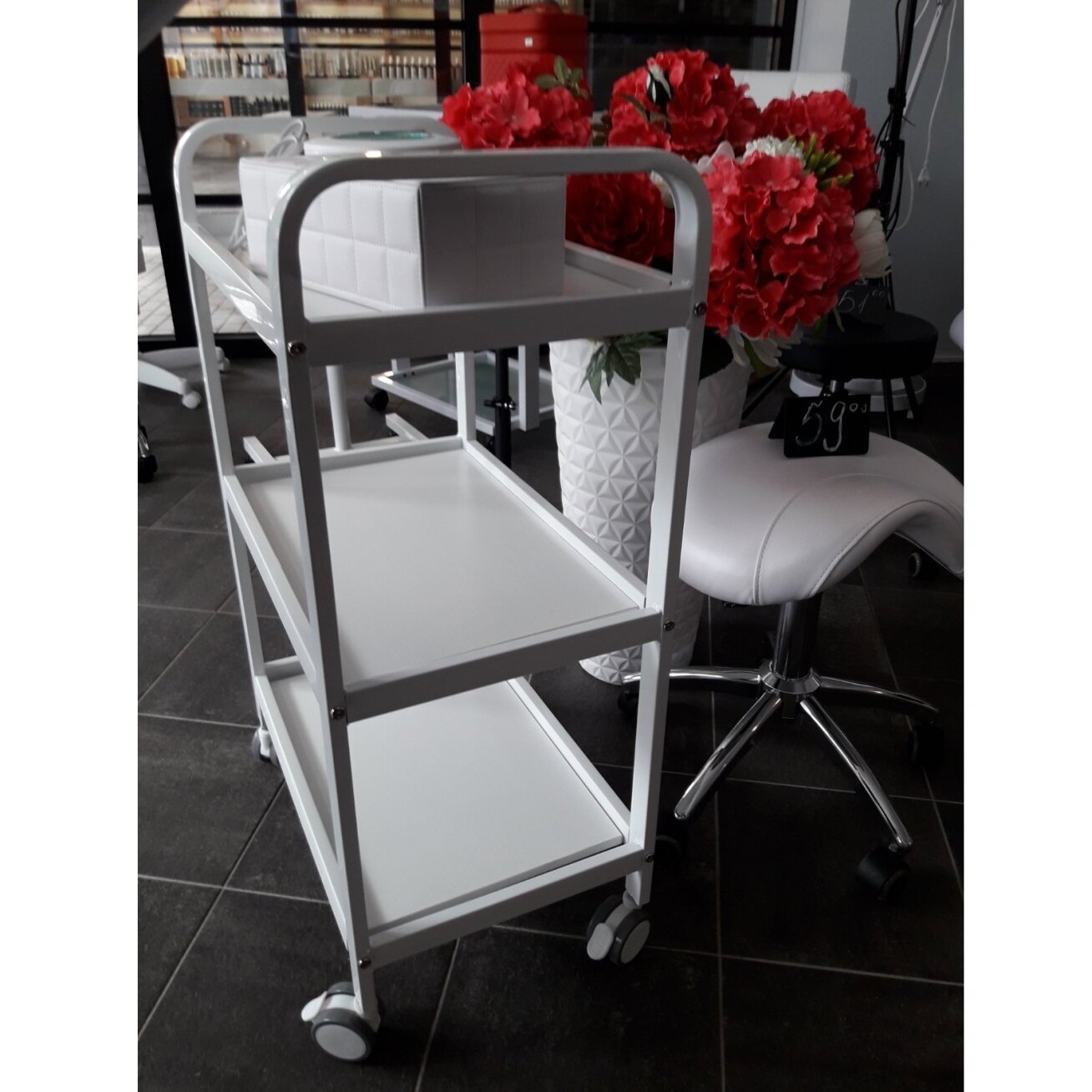 Professional aesthetic cosmetic trolley HS09, white color 5 Professional aesthetic cosmetic trolley HS09, white color 5