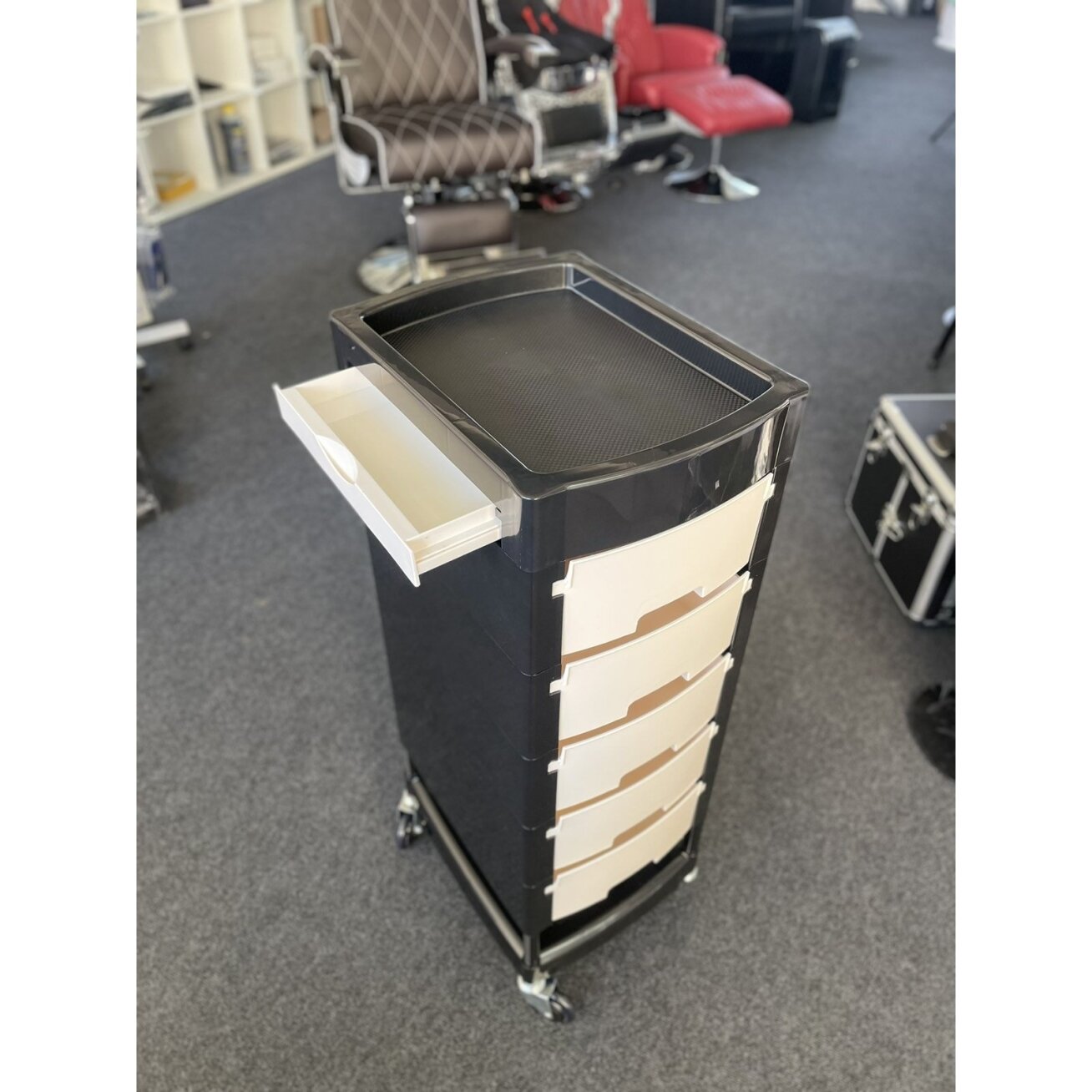 Profesionalus kirpėjo vežimėlis GABBIANO FT65 BLACK/WHITE 6