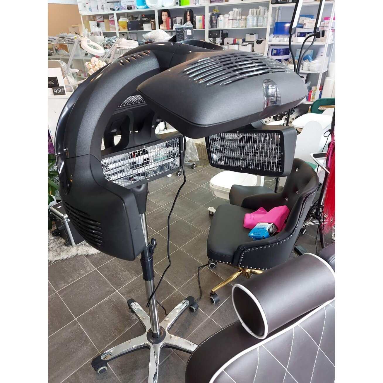 Professional hairdressing infrazone GABBIANO Y-707 with stand, black color 8