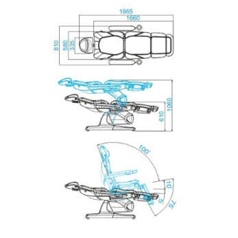 Professional electric cosmetology chair AZZURRO 870 (3 motors), gray 8 Professional electric cosmetology chair AZZURRO 870 (3 motors), gray 8