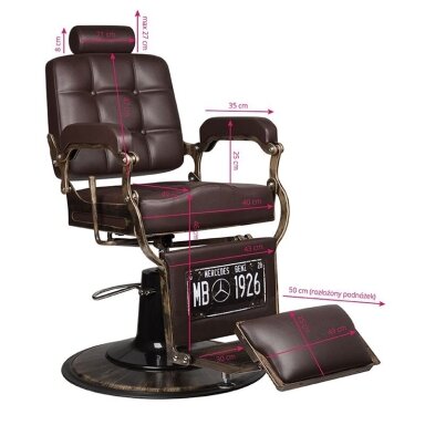 Profesionali barberio kėdė kirpykloms ir grožio salonams GABBIANO BOSS BROWN Profesionali barberio kėdė kirpykloms ir grožio salonams GABBIANO BOSS BROWN
