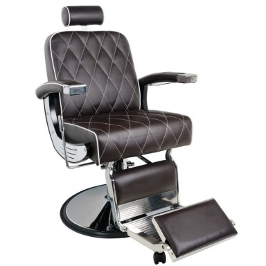 Profesionali barberio kėdė kirpykloms ir grožio salonams GABBIANO IMPERIAL, rudos spalvos Profesionali barberio kėdė kirpykloms ir grožio salonams GABBIANO IMPERIAL, rudos spalvos