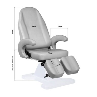 Professional hydraulic pedicure chair for salons and beauty parlors MOD 112, grey color Professional hydraulic pedicure chair for salons and beauty parlors MOD 112, grey color