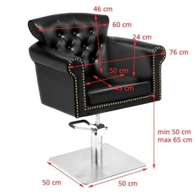 Professional hairdressing chair GABBIANO BERLIN, black color Professional hairdressing chair GABBIANO BERLIN, black color