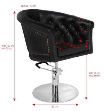 Professional barber chair GABBIANO LONDON, black Professional barber chair GABBIANO LONDON, black