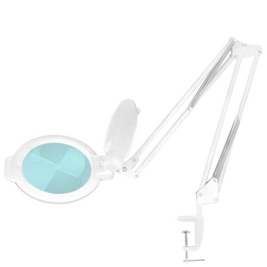 Profesionali kosmetologinė LED lempa - lupa MOONLIGHT 8012/5 tvirtinama prie paviršių, baltos spalvos Profesionali kosmetologinė LED lempa - lupa MOONLIGHT 8012/5 tvirtinama prie paviršių, baltos spalvos