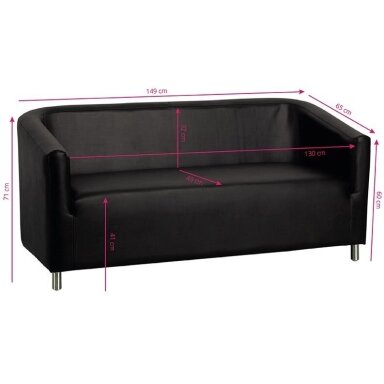 Profesionali laukiamojo sofa kirpykloms ir grožio salonams GABBIANO M021, juodos spalvos Profesionali laukiamojo sofa kirpykloms ir grožio salonams GABBIANO M021, juodos spalvos