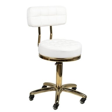 Professional master chair for beauticians GOLD AM-961, white color Professional master chair for beauticians GOLD AM-961, white color