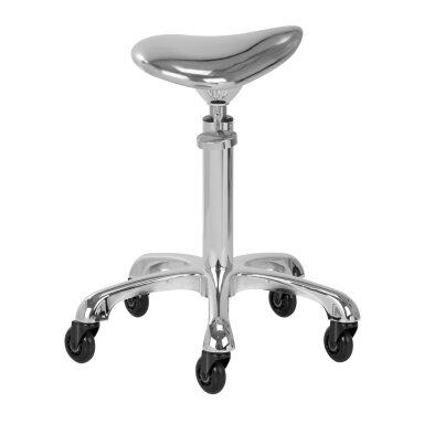 Profesionali meistro kėdutė kosmetologams bei grožio salonams FINE SILVER ROLL SPEED, chromo spalvos