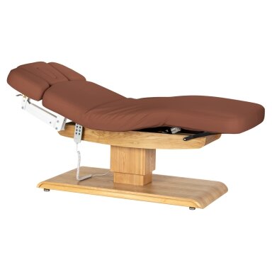 Profesionalus elektrinis masažo ir SPA gultas SILLON RELAX, rudos spalvos su šviesiu pagrindu