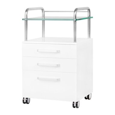 Professional cosmetic trolley for podological procedures 6053, white color Professional cosmetic trolley for podological procedures 6053, white color