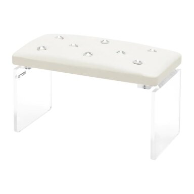 Professional manicure armrest MOMO DIAMOND, milky eco leather